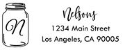 Mason Jar Letter N Monogram Stamp Sample
